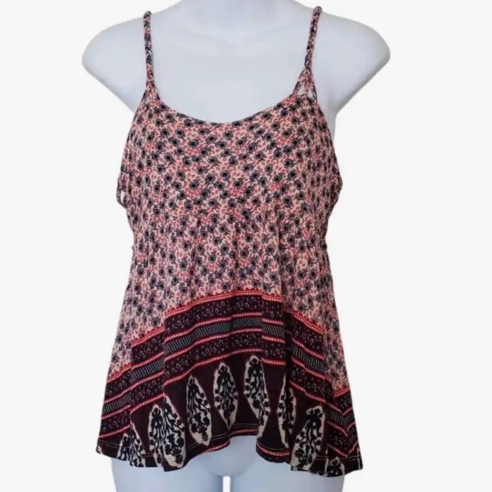 Forever 21 Braided Floral Flowy Tank Top